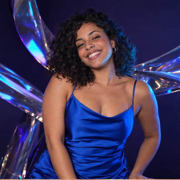 Bia sorrindo em sua festa de aniversário